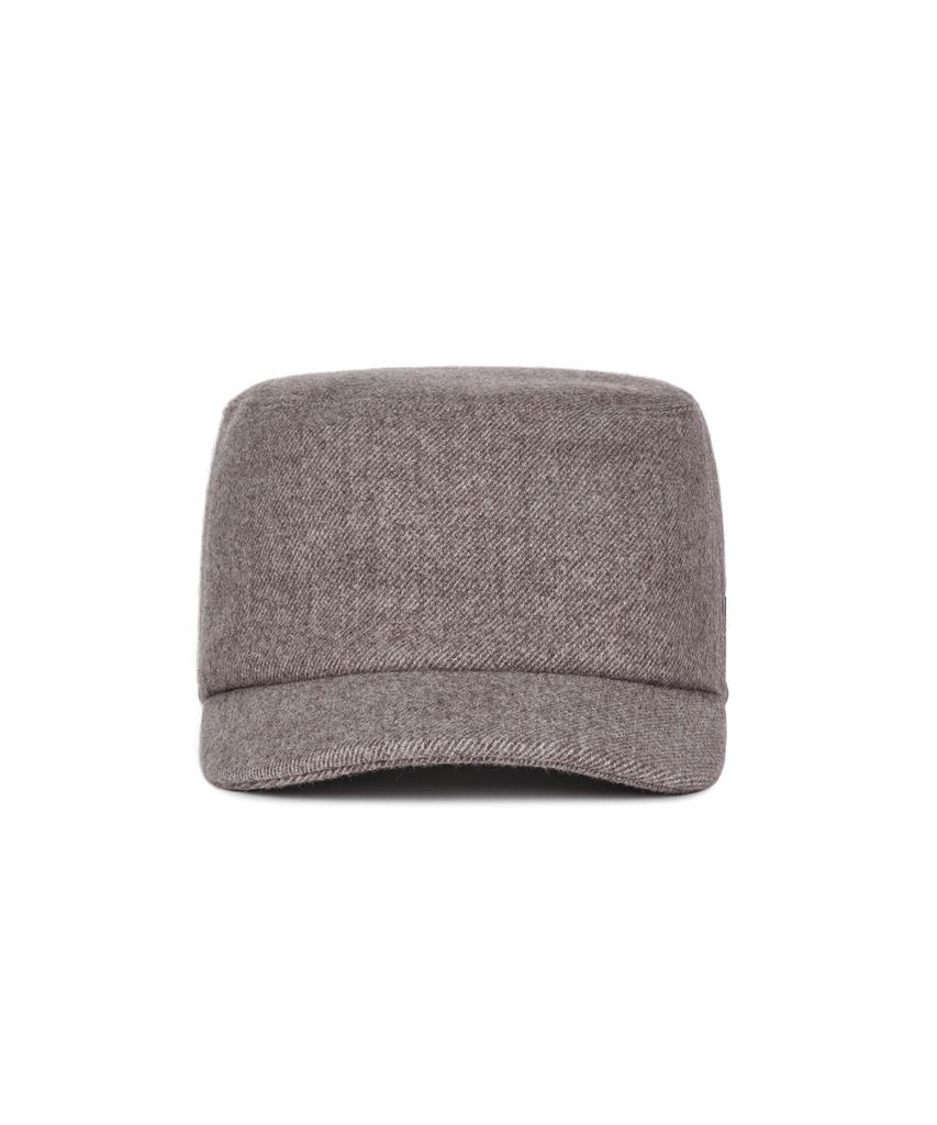 Bajal Va Square Studded Wool Bellboy Cap Brown