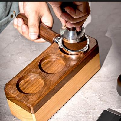Poignée de Porte-filtre à Café M10 Bois Massif pour Machine à Café 51/53/58mm Manche Rotatif en Bois Outils Barista