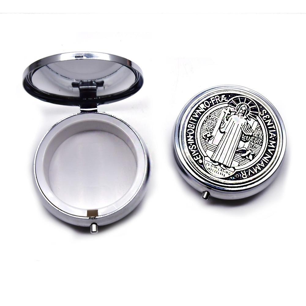 Retro Saint Benedict Jewelry Box Round Jewelry Storage Box  Accessories Storage