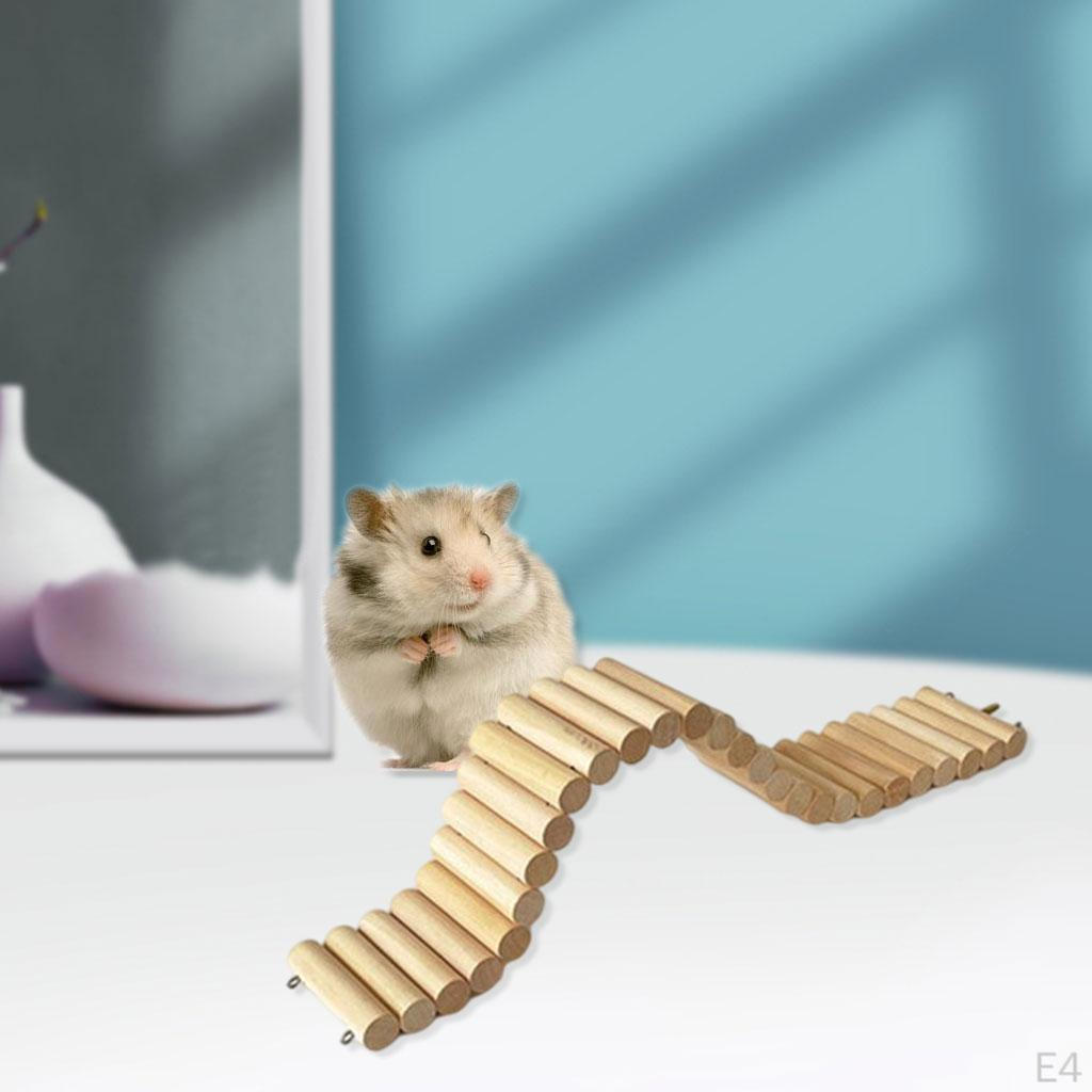 Hamster Hideout Bridge Climbing Ladder Wooden Mouse Toy for Dwarf Mice Gerbils and
