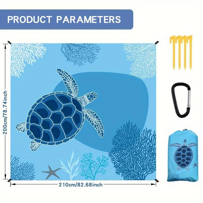 

Outdoor Camping Gate Width No Splice Beach Mat Portable Bag Polyester Waterproof Picnic Mat Thickened Mat turtle