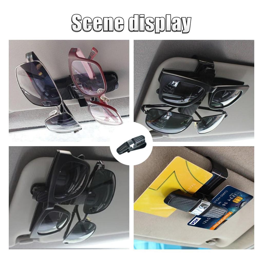 Multi-functional Car Glasses Case Sun Visor Glasses Holder Sunglasses Clip Card Ticket Eyeglasses Holder Car Interior Accessorie