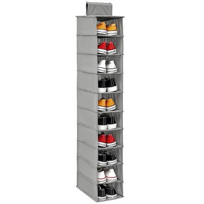 10 Level Suspended Shelf, Storage Wardrobe Suspended Shoes Robust Foldable Saver - for Shoes Hats Underwear Home Room Wardrobe