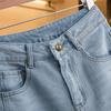 Women's Retro Washed Slim Fit Curved Jeans