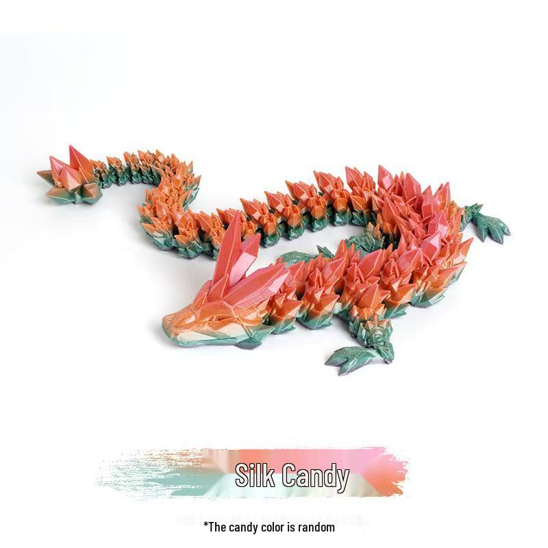 3D Printed Luminous Dragon Toy: Chinese Dragon with Egg, Fully Articulated, Creative Crystal Design for Kids