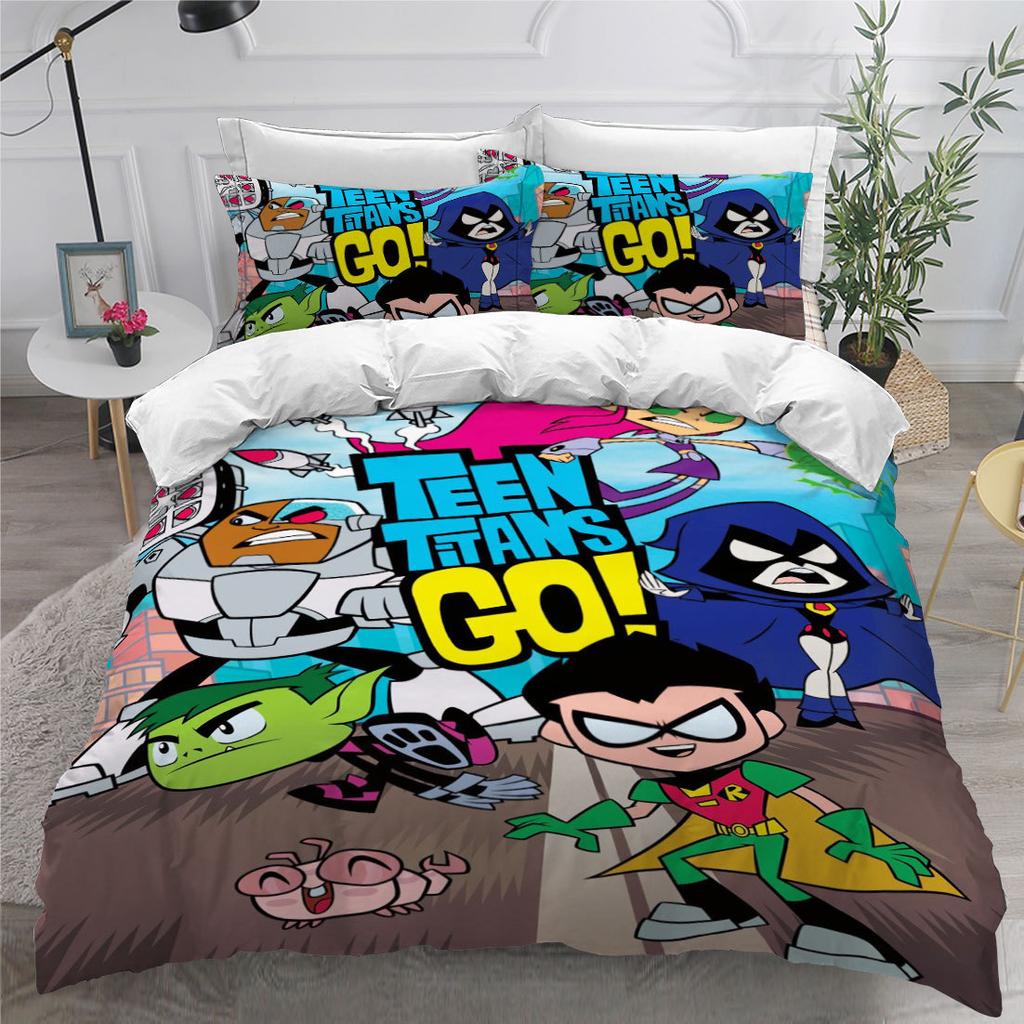 Animation 3D Digital Printing Three-Piece Home Textile Diy Quilt Cover Bed Pillowcase
