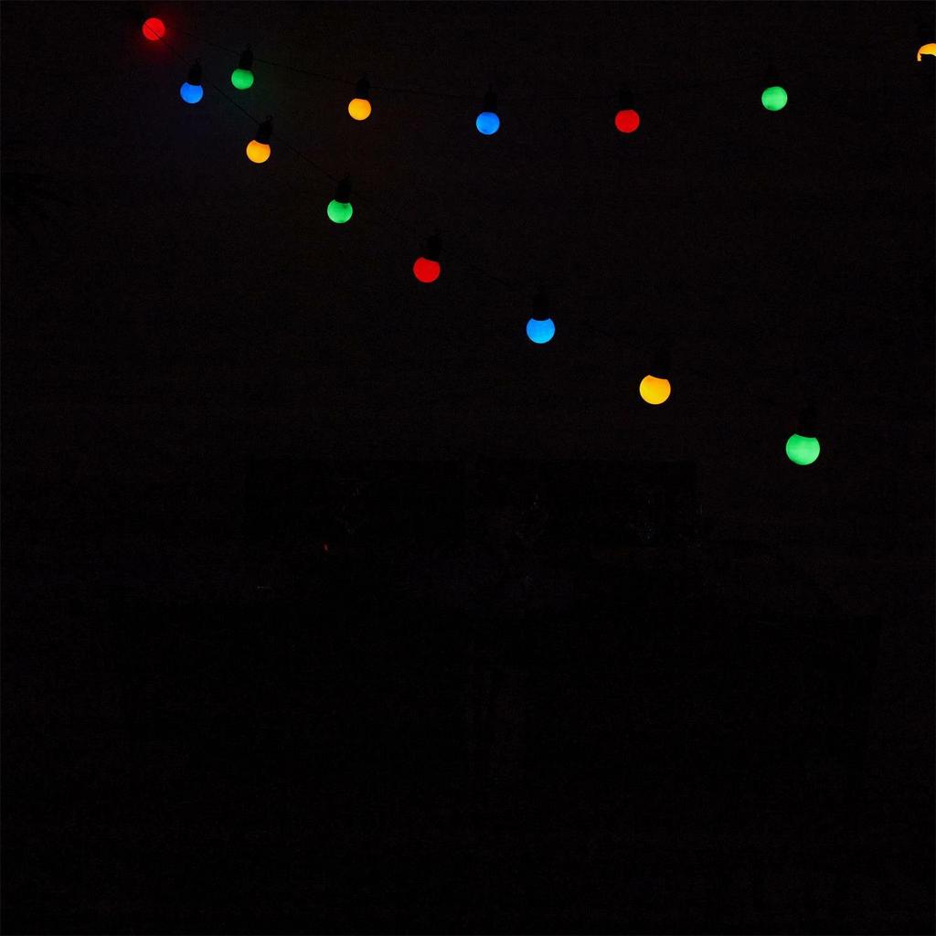 Garden Garland 20 Led Color Bulbs, Mains Powered