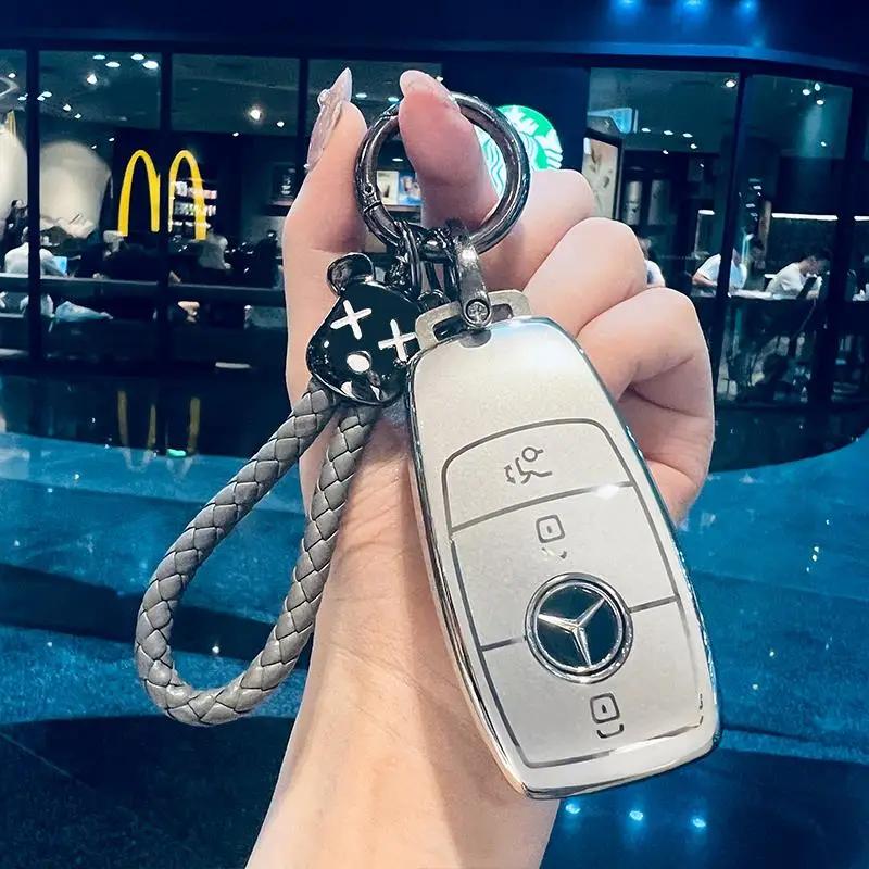 FA9for Mercedes Benz W206 W223 C S Class S350 C200 C260 C300 S400 S450 S500 S480 S580 TPU car key case cover remote holder keychain