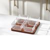 Wutuo Modern Chinese Glass Divided Snack Tray with Lid