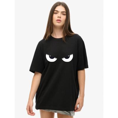 Oversized T Shirt Black Eyes Print Casual Wear For Women