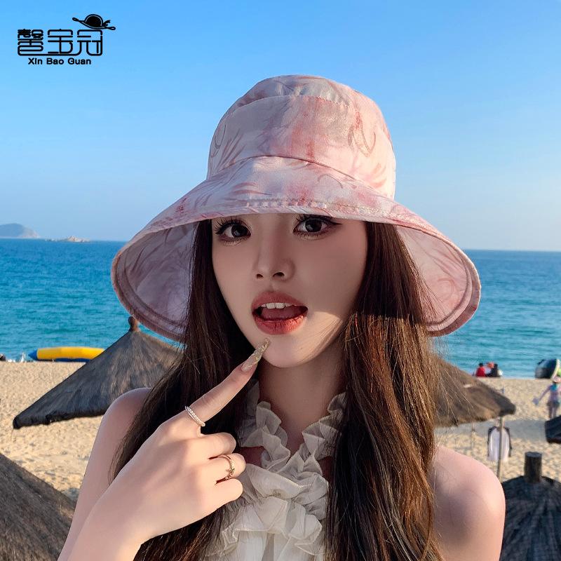 Summer Big-brimmed Sun Hat Children Outdoor Travel Face Protection Sun Bucket Hat Fashion Show Face Small Sun Hat