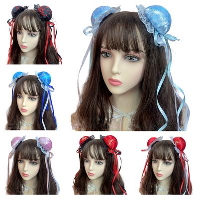 Spitze Schleife Haarknoten Abdeckung Haarspange für Cosplay Party Kostüm Seitenclip Halloween Kopfschmuck Rollenspiel Dienstmädchen Kopfschmuck