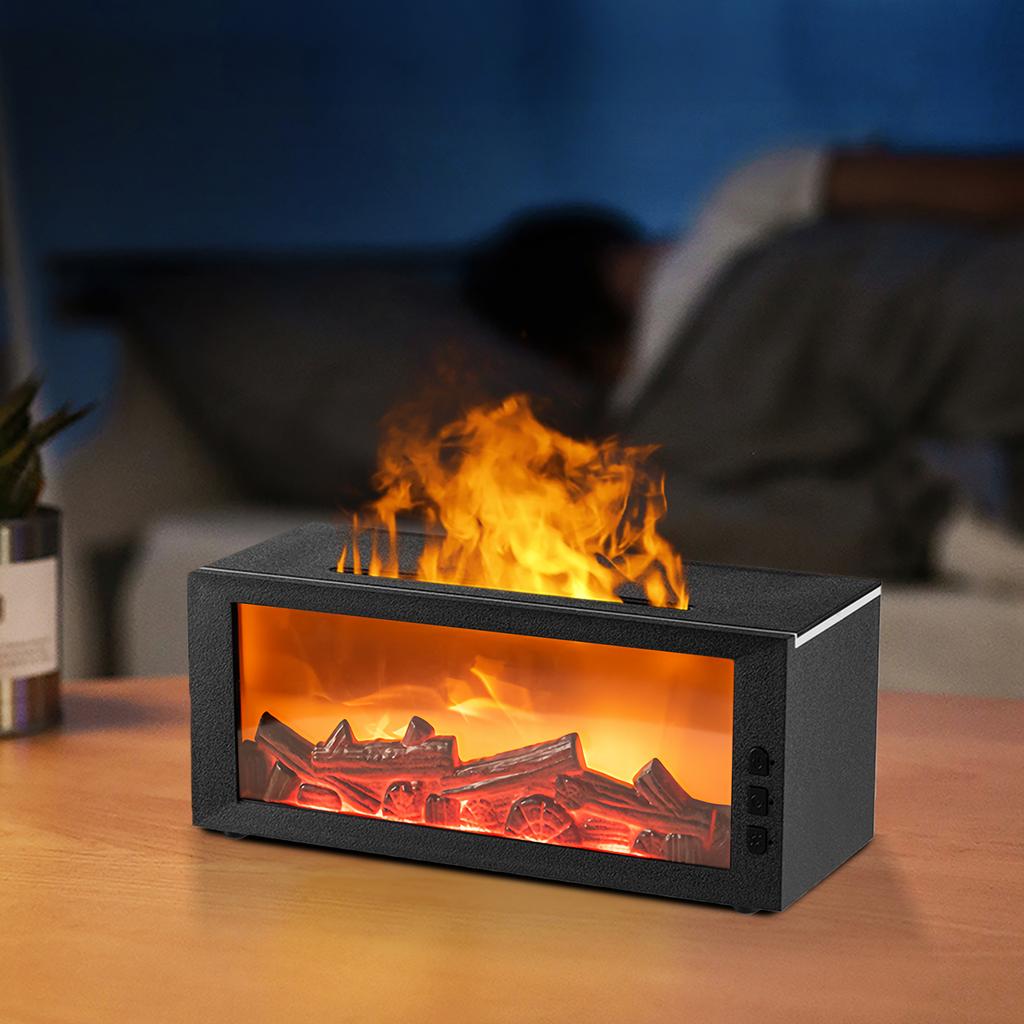 Fireplace Flame Air Diffuser Humidifier with Timer Essential Oil Diffuser Cool Mist Humidifier for Bedroom Living Room Office