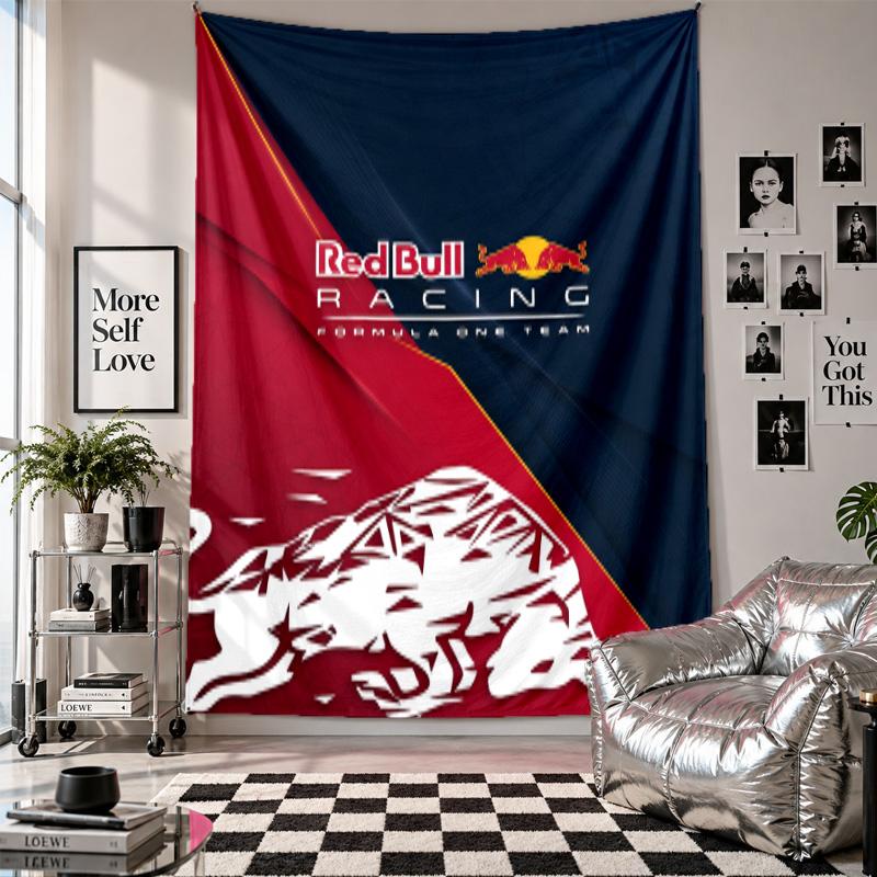 Red Bull Racing Wandteppich Heimdekoration Wandbehang Tuch für Schlafzimmer Wohnzimmer Hintergrund