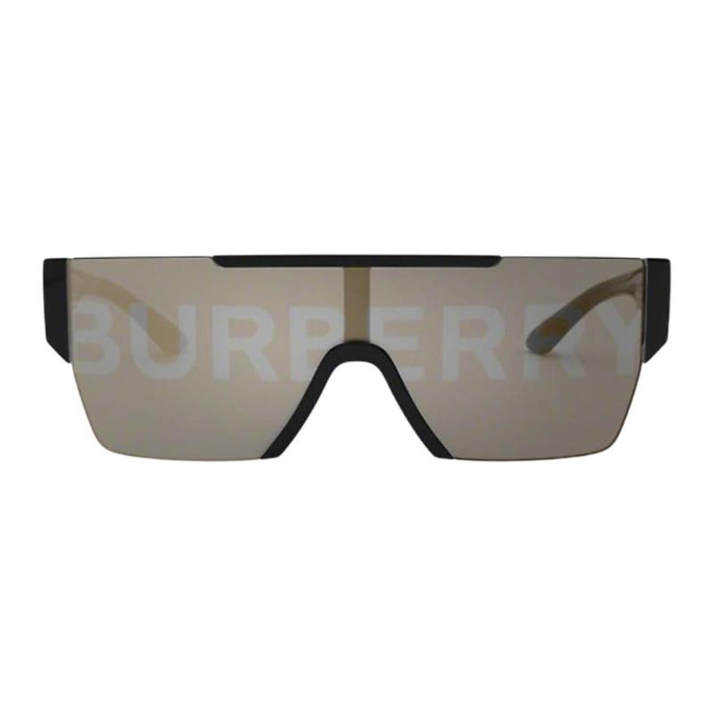 Burberry Personality Lettering On the Side Plastic Irregular Sunglasses Men's Black