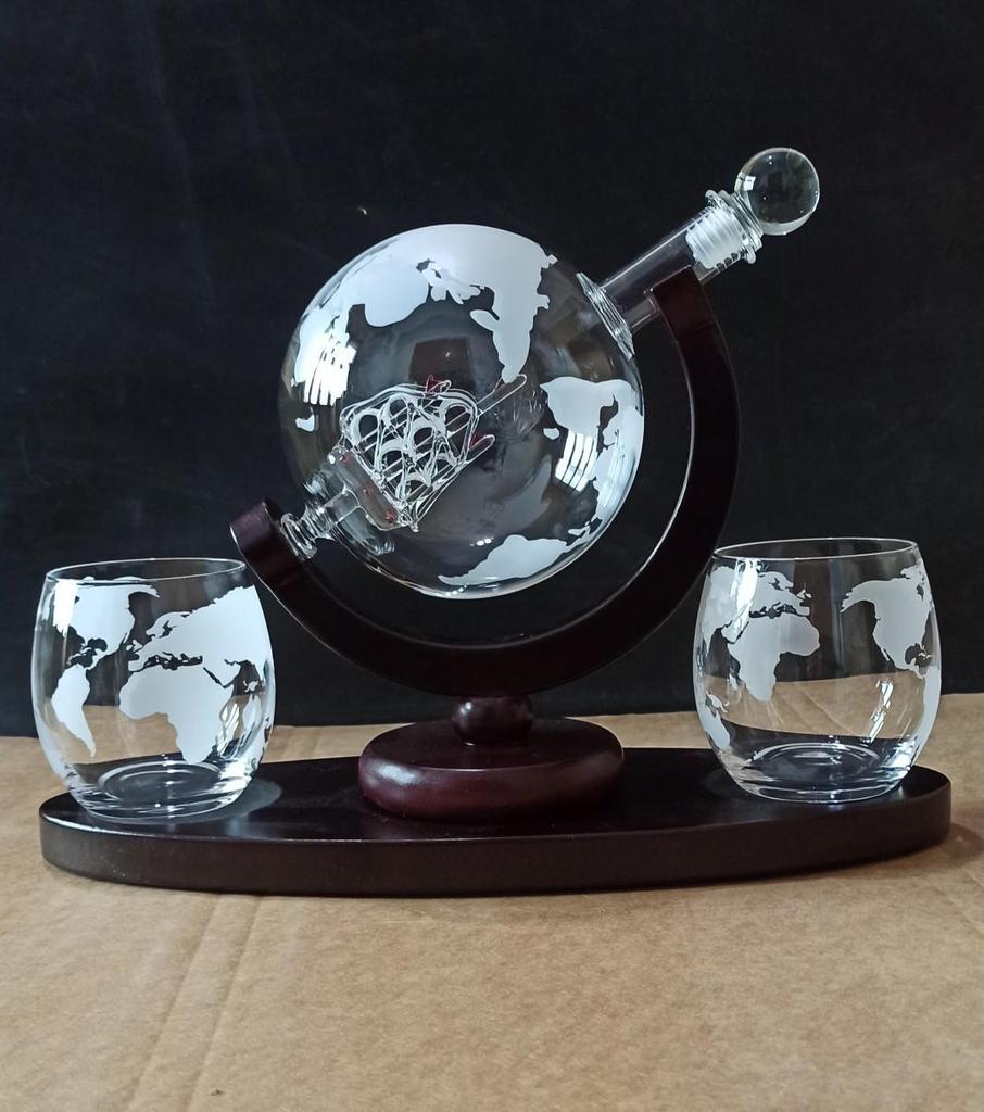 Globus Karaffe Whiskey & Weinglas Aufbewahrungsbehälter Ornamente