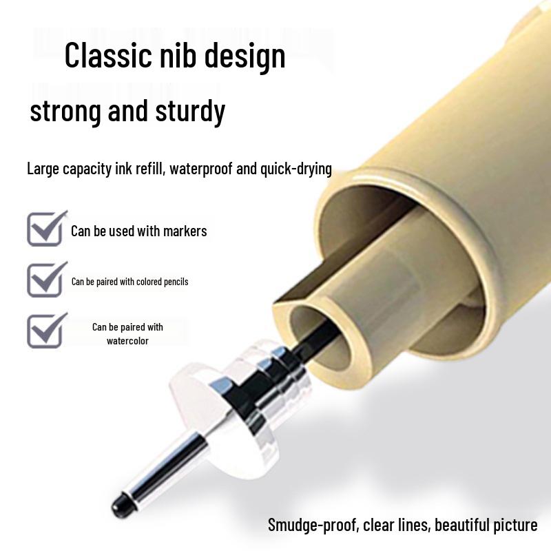 Cross-Stitch Needle Pen: 12 Line Widths, Fine Liner, Water-Based Manga Sketch Pen