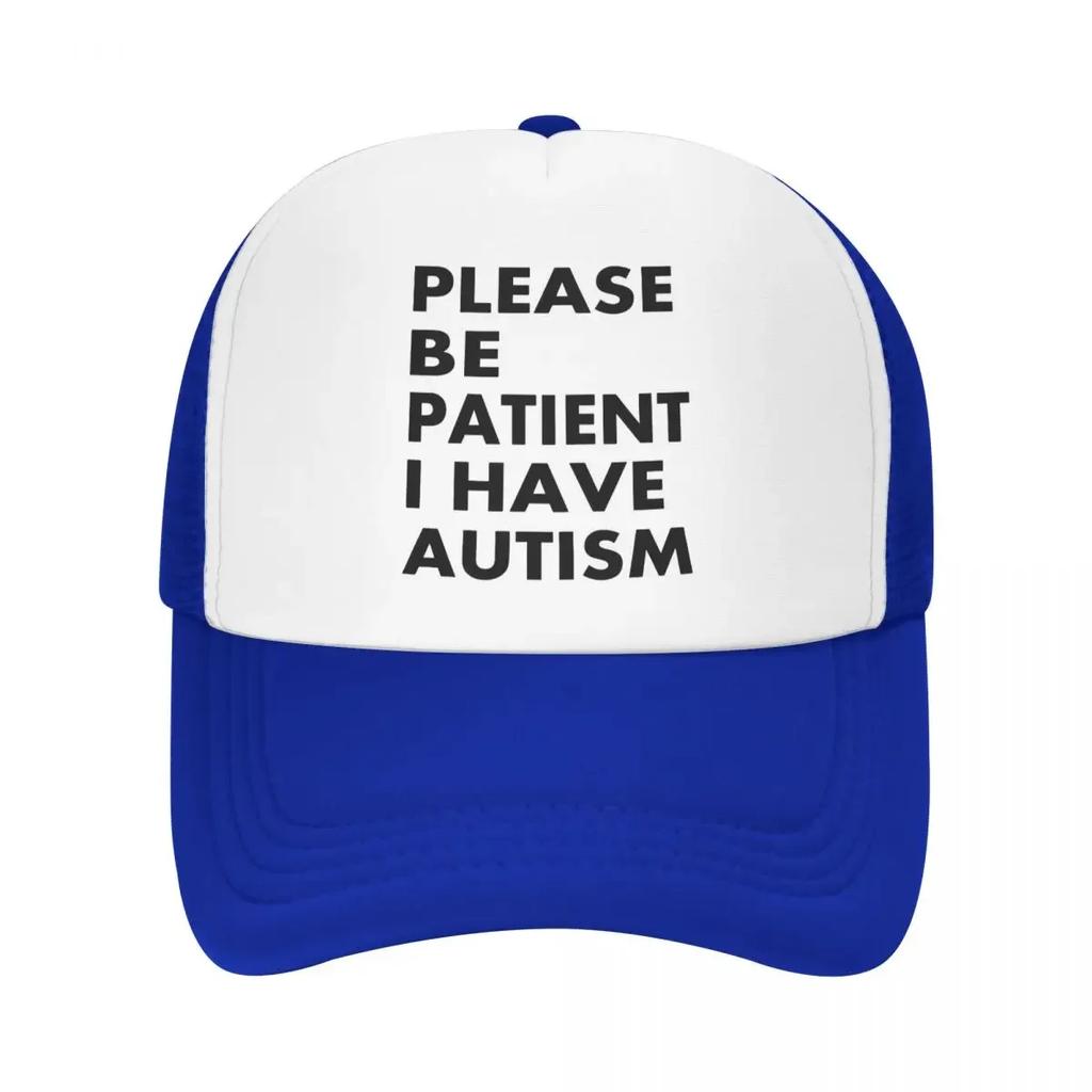 Personalized Please Be Patient I Have Autism Trucker Hat for Unisex Women Adjustable Adult Baseball Cap Outdoor Dad Hat
