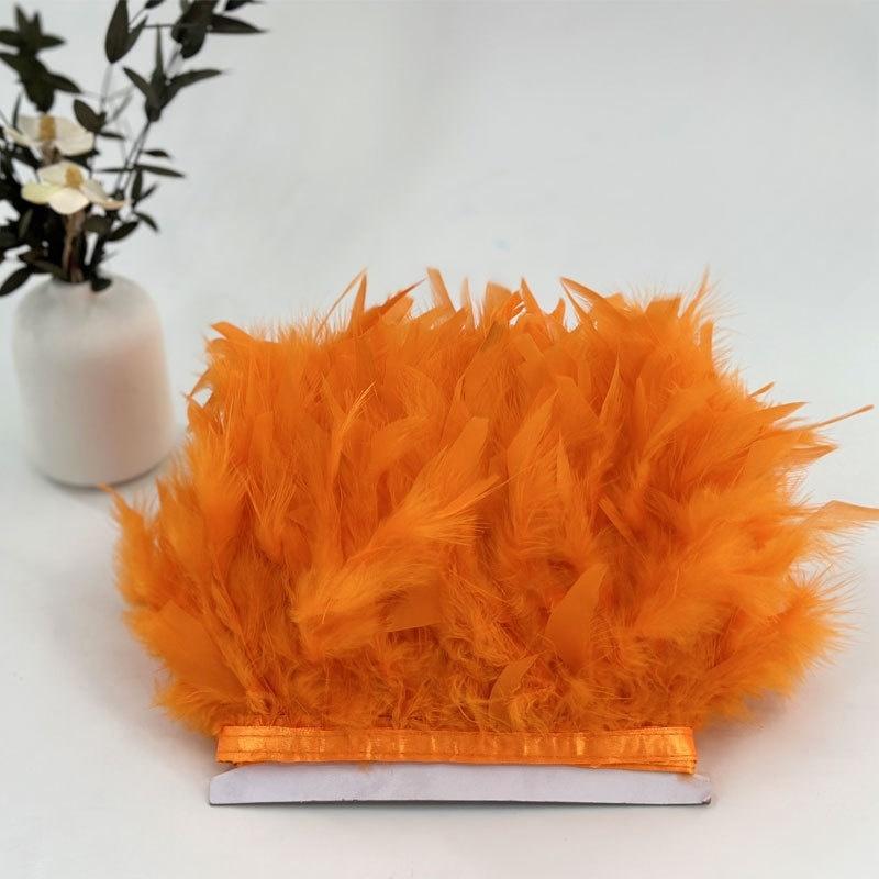 10-15cm Coffee Turkey Feather Trim Feathers Fringe Ribbon DIY Sewing Clothing Handwork Wedding Dress Crafts Party Decorations