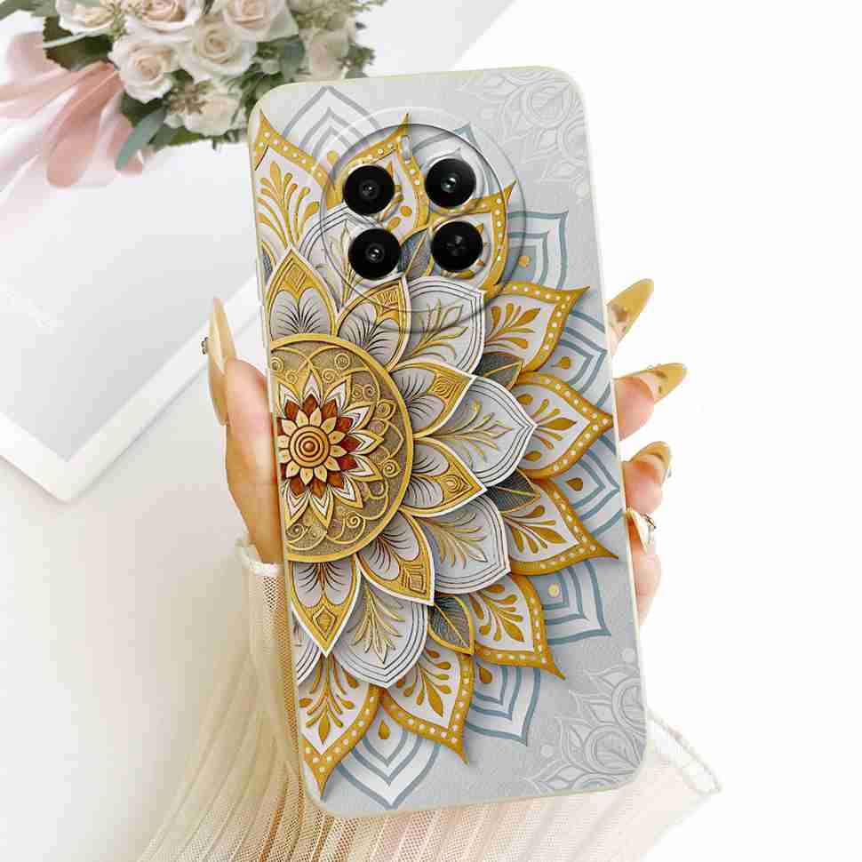 Für Realme 12 Pro 5G Hülle Bunte Blumen Rückseite Weiche Silikon Handyhülle Für Realme 12 Realme12 Pro RMX3842 Taschen Coque Capa