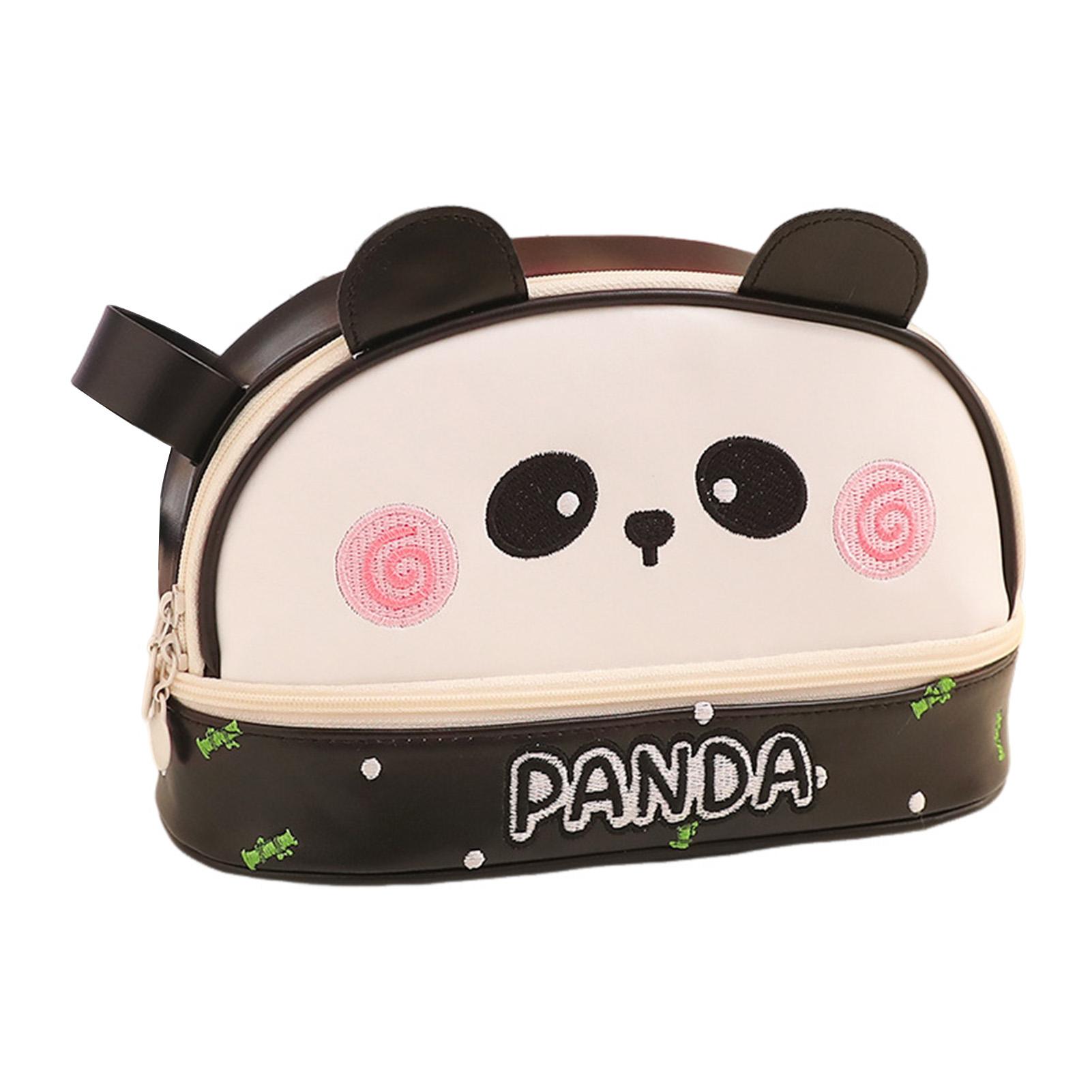 

Blush Panda PU Pencil Case Cute Makeup Brush Bag Student Stationery Organizer Cosmetic Pouch for School Office Supplies чёрный