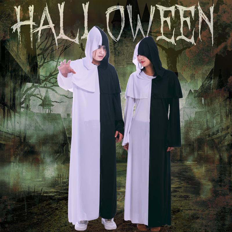 Black and White Impermanence Clothes, Halloween Costumes, Anime Costumes, Easter Performances, Costumes, Men and Women.