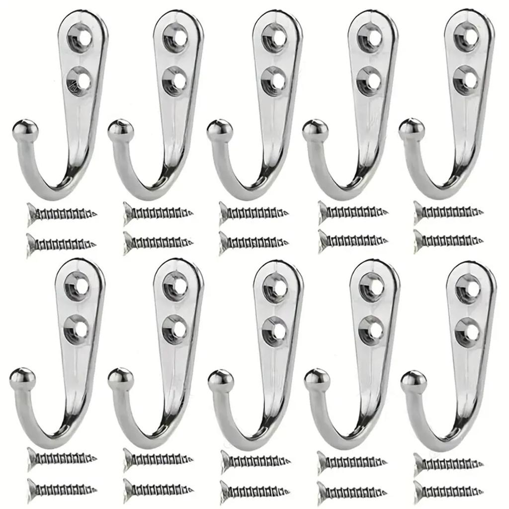 10Pcs Retro Wall Hooks Hangers Door Wall Mounted Coat with Screws Suction Heavy Load Rack for Kitchen Bathroom Accessories