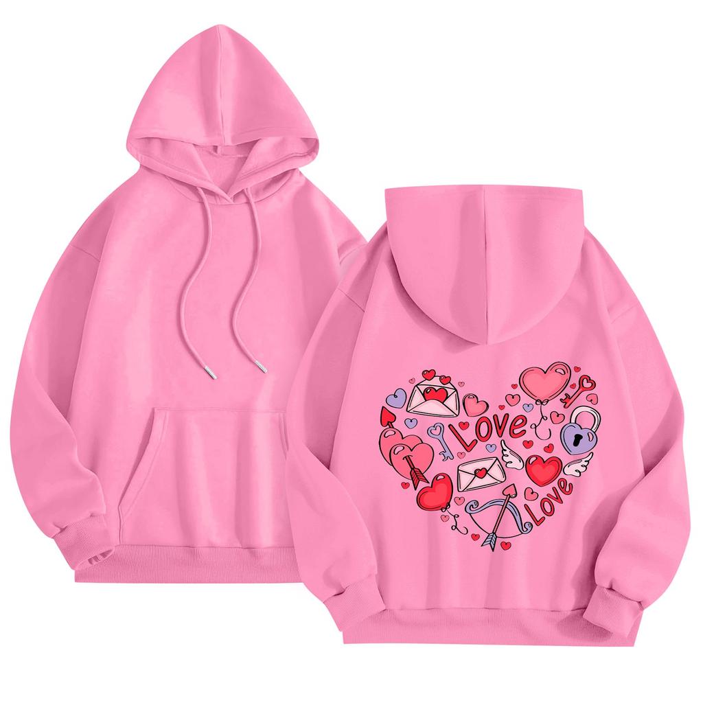 Women's Round Neck Long Sleeve Floral Print Top Hooded Sweatshirt