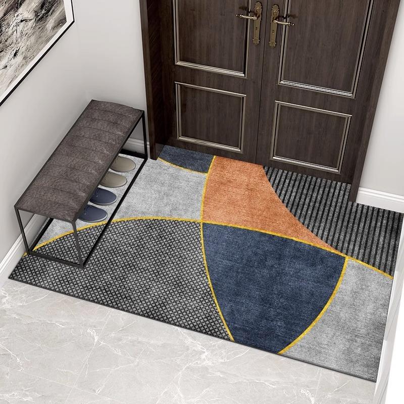 Europe Style Geometry Curve Carpet Living Room Sofa Bedroom Study Kitchen Entrance Door Mat Non-slip Fashion Home Decor Rug