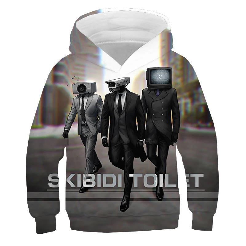 Bluza z nadrukiem Skibidi Toilet dla dzieci Jesień Zima Ubrania Dziecięca Bluza Titan Speakerman Bluzy dla chłopców Dziewczęcy Sweter z kapturem Cartoon