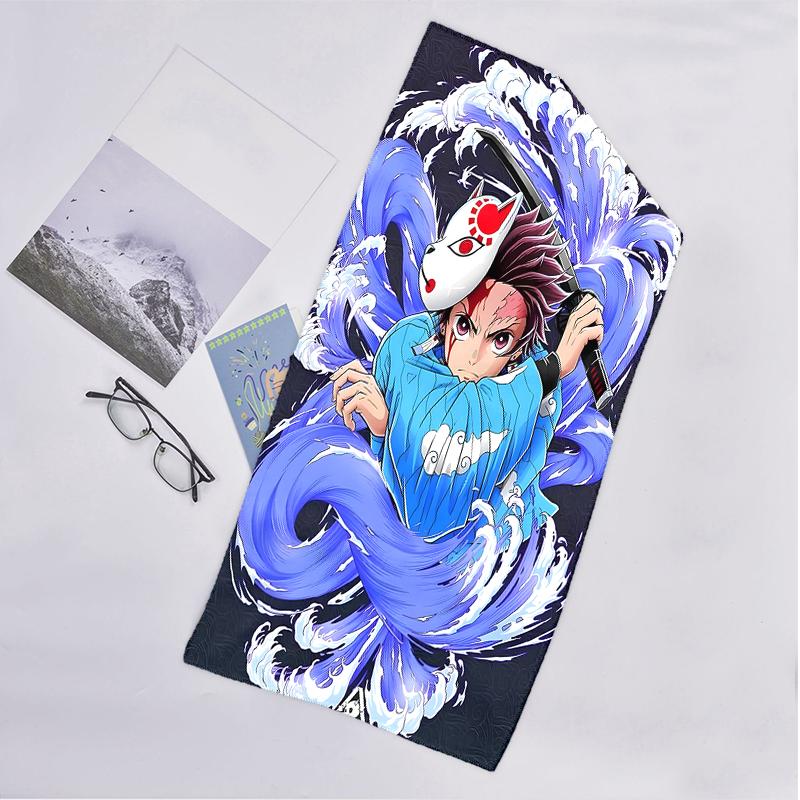 Tanjirou Nezuko Fashion Beach Towel: Ideal for Summer Adventures Soft, absorbent and quick drying suitable for swimming and bathing