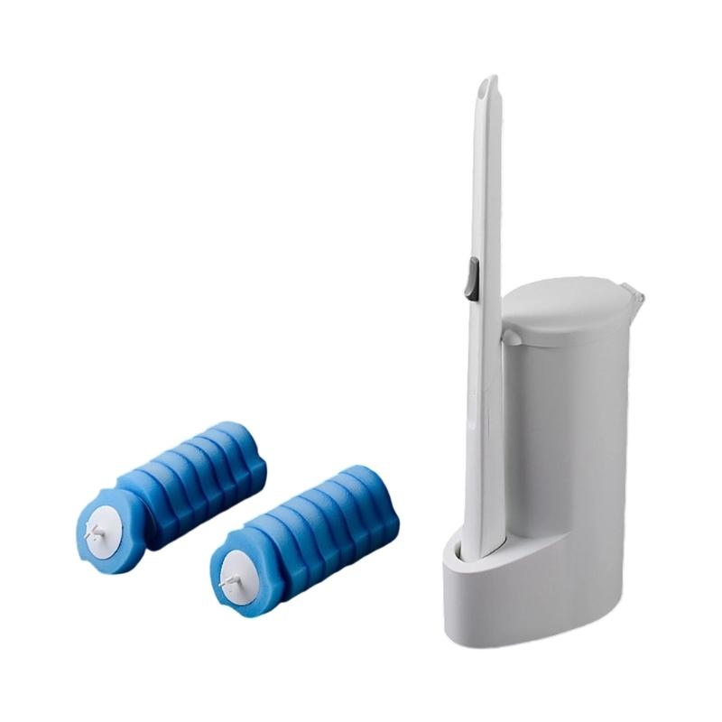 

Disposable Toilet Cleaning Brush With Interchangeable Head 16 Refills Pad and Holders for Efficient Bathroom Maintenance 1