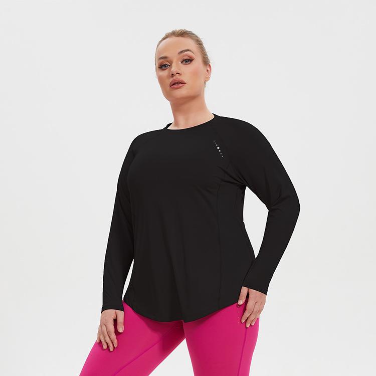 Women's Quick-Dry Long Sleeve Yoga & Running T-Shirt: Slimming, Breathable, Hip-Covering, New Style, Beautiful Back Design.