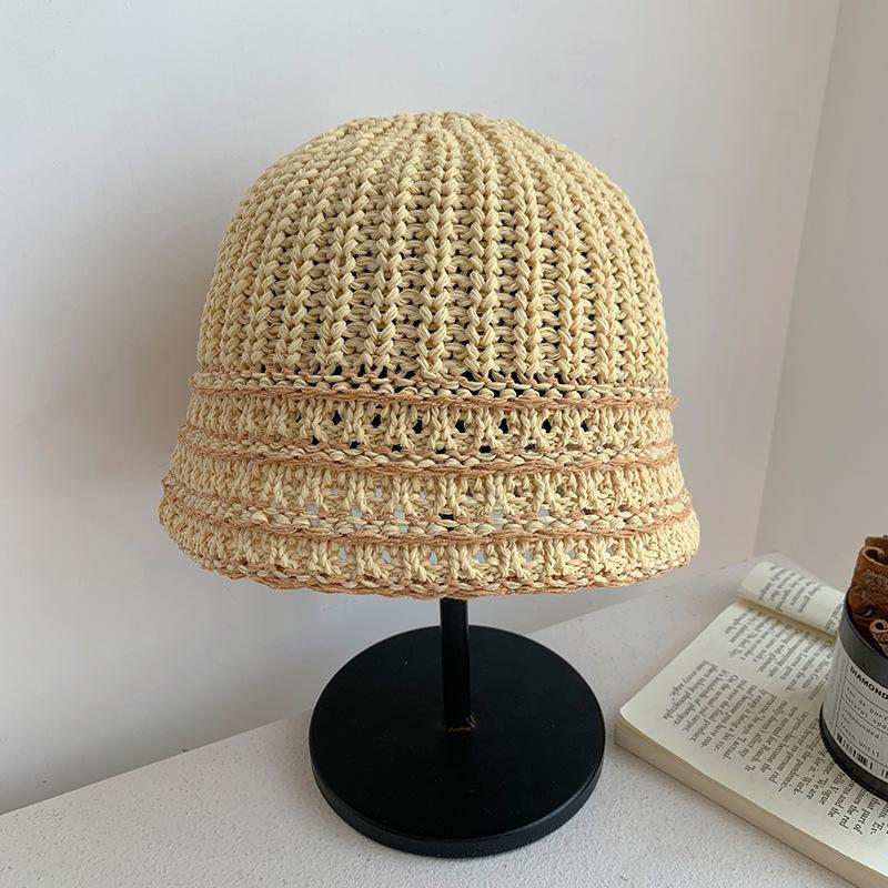 Versatile Hat Style Exquisite Striped Warm Womens Knitted Fisherman Hatscaps