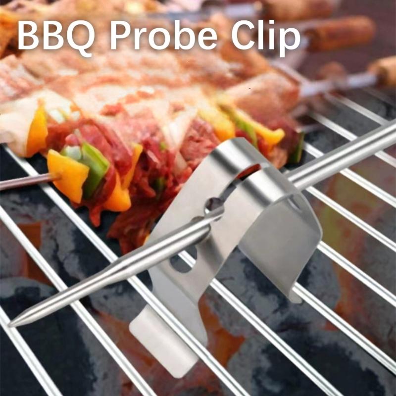 Stainless Steels Food Probe Clip Heat Resistant Professional Thermometers Clamp Temperature Meter Pot Clip Holder