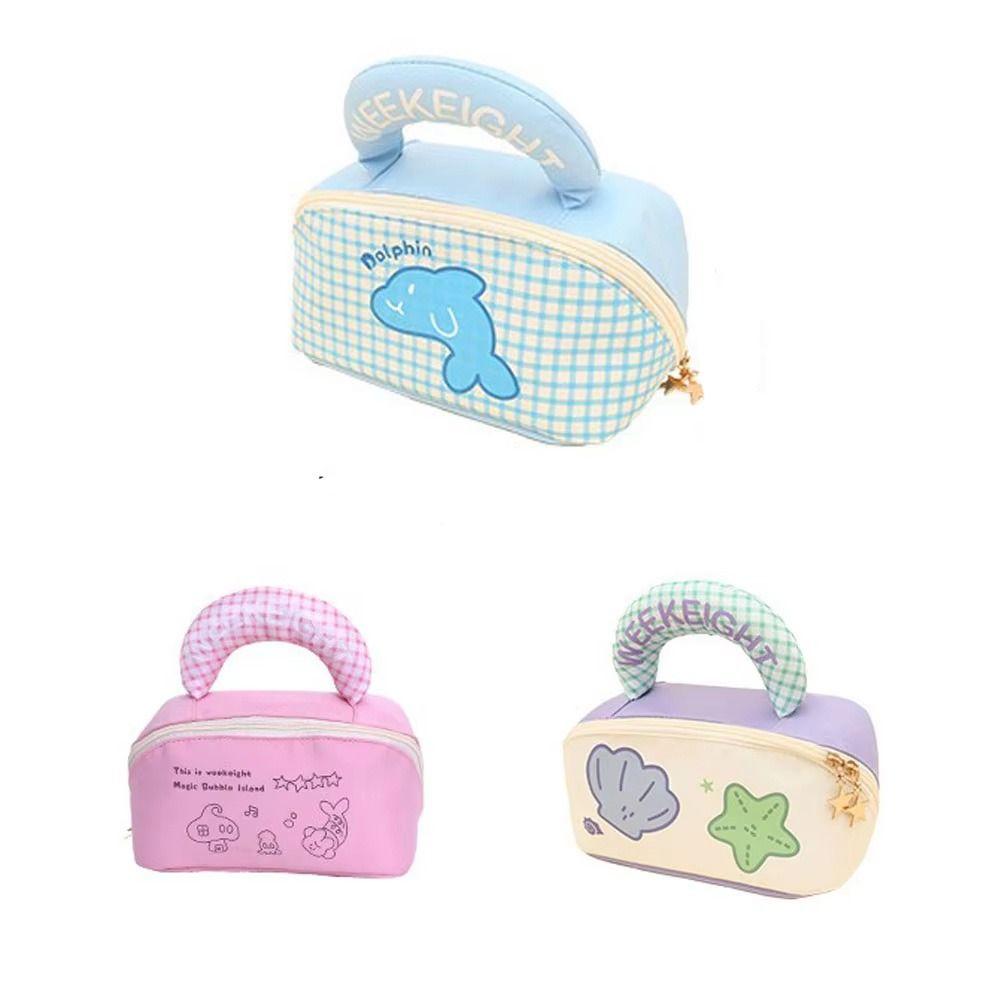 Dopamine Color Cute Makeup Bag Kawaii Toiletry Bag Storage Bag Handheld Cosmetic Case  Girls