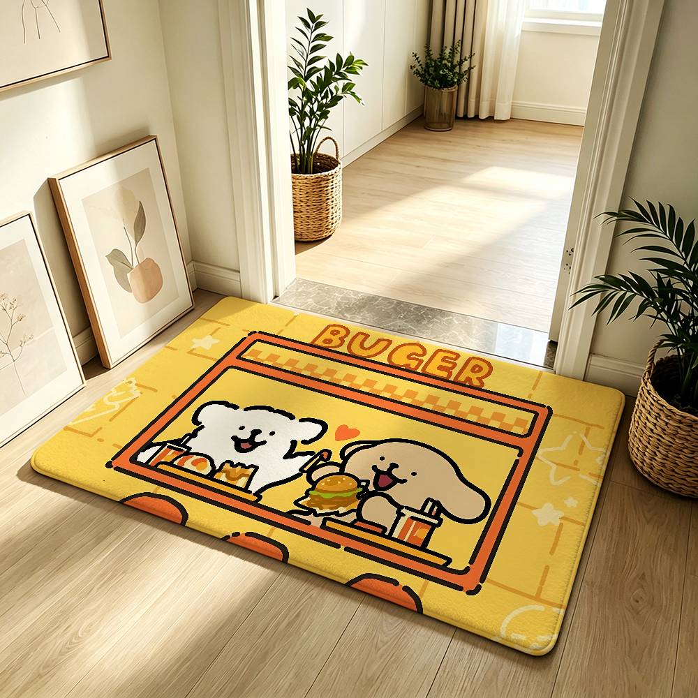 Cartoon M-Maltese Carpet Bathroom Anti-slip Mat Door Mat Home Decoration Mat Entrance Door Mat Scratch-resistant Door Mat