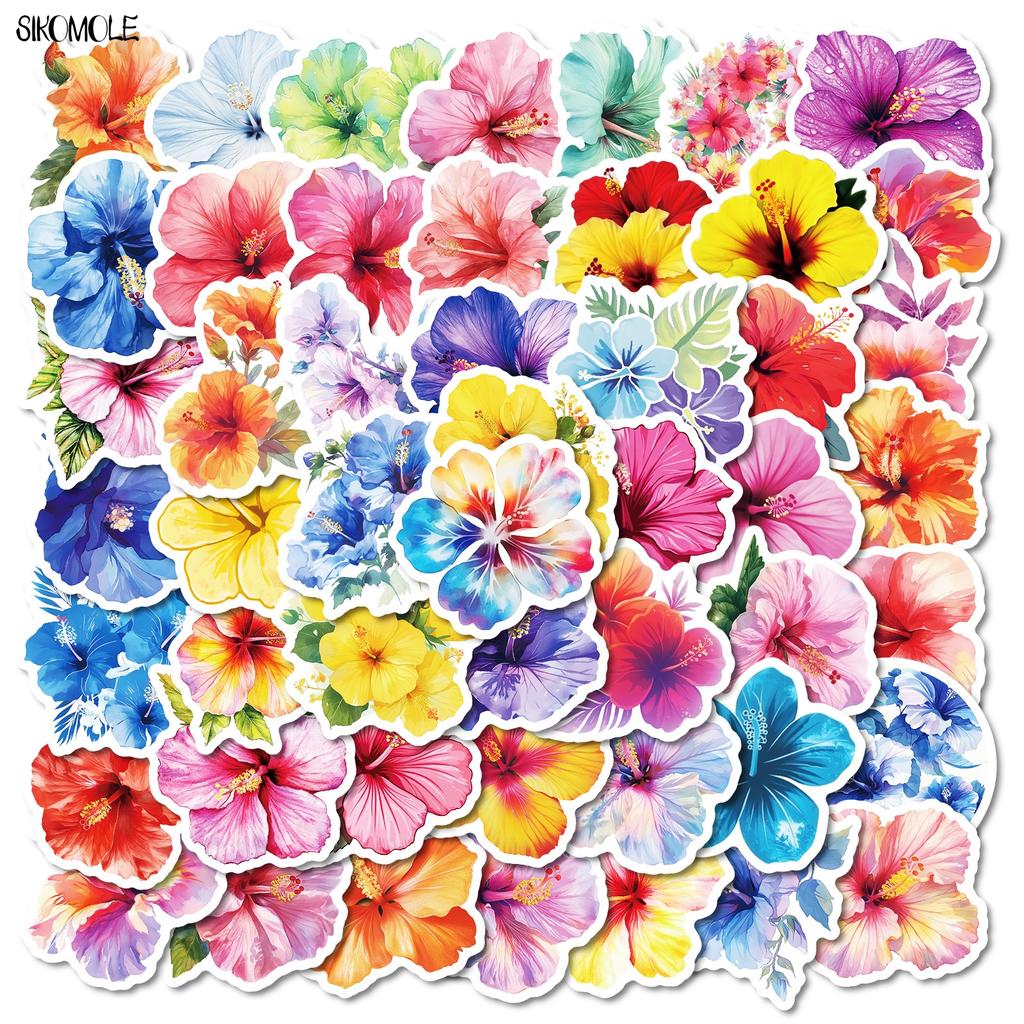 10 30 50pcs Colorful Flowers Stickers Cartoon For DIY Phone Laptop Guitar Travel Luggage Skateboard Kids Toys Graffiti Sticker