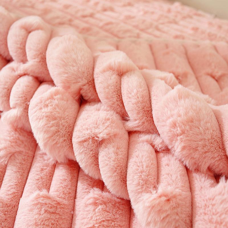 Rabbit Plush Sofa Cushion In Autumn and Winter, Thickened Plush Seat Cushion, Non Slip Leather Sofa Cover, New Cover Cloth Towel