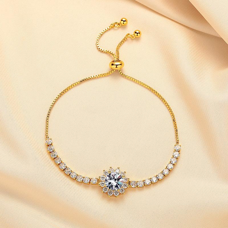 

Браслет с подсолнухом из циркона 8 мм, модный стиль инс