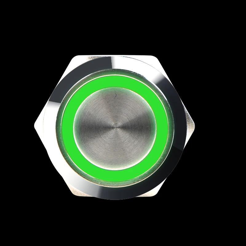 12 16 19 22MM Metal Button Switch LED Light Waterproof Momentary Self-Locking Car Engine Power Supply