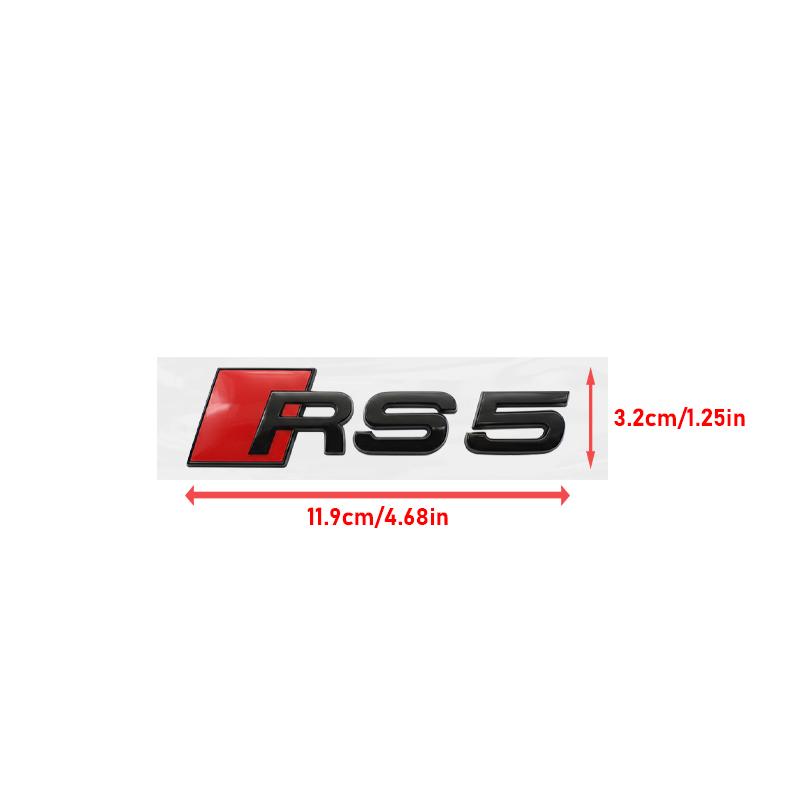 2026 192mm 273mm ABS 4 Ring Logo Car Hood Front Bonnet Grill Rear Trunk Emblem For Audi RS5 2016-2020 Badge Sticker Auto Accessories