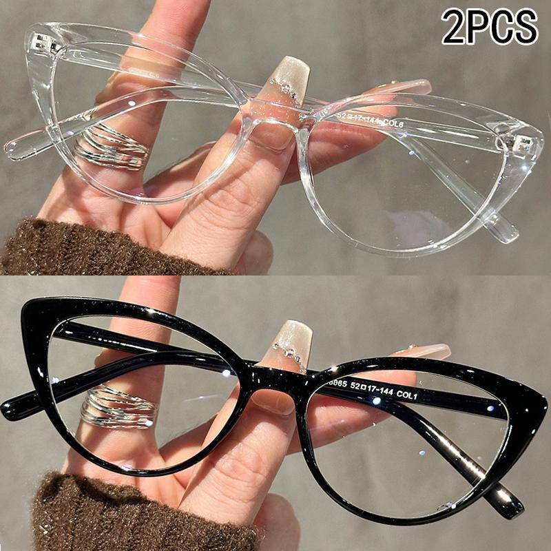 1/2PCS Cat Eye Glasses Frame Anti Blue Light Flat Mirror Fashion High End Personalized Eyewear JH3093