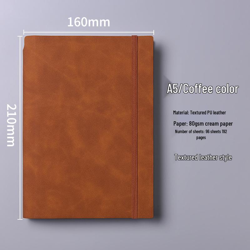 A5 Custom Logo Soft Leather Notepad with Elastic Band for Office & Business Meetings
