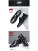 Qingting Men's 2025 Soft Sole Leather Slip-On Business Casual Shoes - Non-Slip, Round Toe, Dad Style