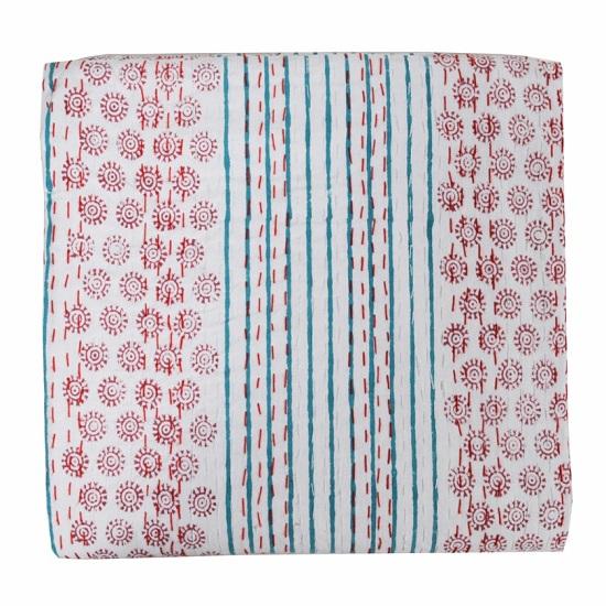 

Индийское ручное печатное одеяло Kantha, покрывало, одеяло, хлопковое покрывало Kantha Gudari
