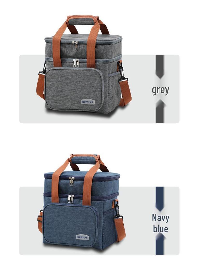 Portable Double-Layer Insulated Oxford Picnic Bag - Foldable & Thickened