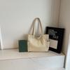 PU Shoulder Bag Women Solid Color Large Capacity Handbag Commuter Tote Bag