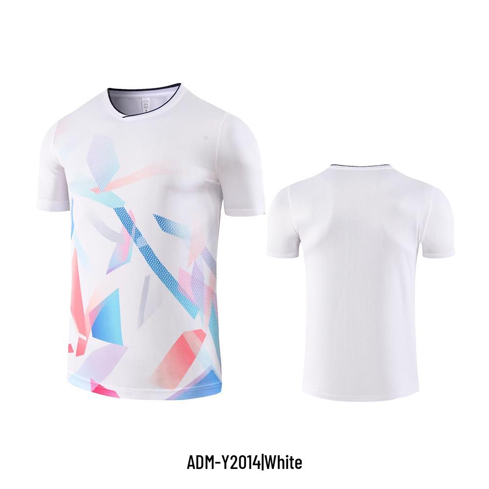 Pánské a dámské potištěné rychleschnoucí badmintonové sportovní oblečení a tréninkové tričko s krátkým rukávem na stolní tenis