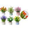Indoor Ambiance Artificial Pot Flowers Charming Faux Flower Arrangements Charming Rustic Bow Accent Indoor Low-Maintenance Plant
